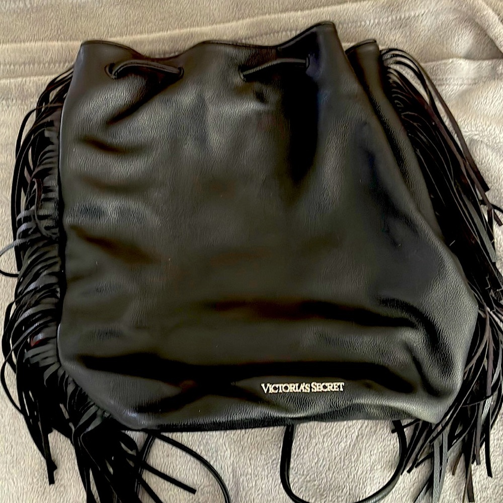 Black Victoria’s Secret backpack with fringe